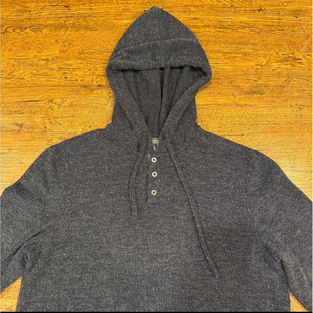 Carbon 2 Cobalt Blue Aloft Henley Pullover Hoodie Sweatshirt Sweater Men's Large
